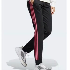 Adidas Joggers in Black with Pink Accents